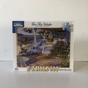 White Mountain On The Water 300 Extra Large Pieces Jigsaw Puzzle Porch Relax New